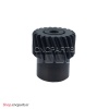 دنده مقابل مورب 25 دنده pinion rack M2 مدل اچ کیو ام hqm (سوراخ شفت 22، قطر دندانه 57، قطر نافی 40، ارتفاع 56)