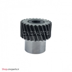 دنده مقابل مورب 20 دنده pinion rack M2 مدل HQM اچ کیو ام (سوراخ شفت 16، قطر دندانه 46، قطر نافی 32، ارتفاع 56)