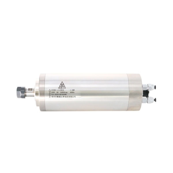 اسپیندل 1.5 کیلووات hqm اچ کیو ام مدل W015-080-1622-24 آب خنک قطر 80 میلی متر (220V/1.5KW/ER16/24000RPM) (اورجینال وارداتی)