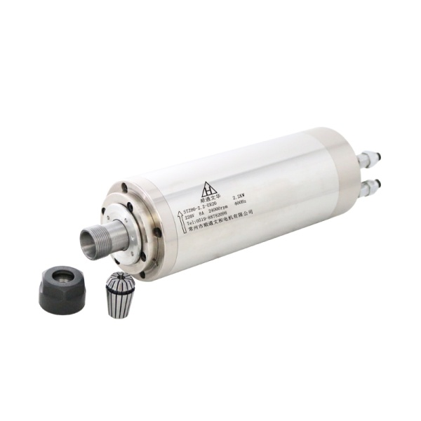 اسپیندل 2.2 کیلووات hqm اچ کیو ام مدل W022-080-2022-24 آب خنک قطر 80 میلی متر (220V/2.2KW/ER20/24000RPM) (اورجینال وارداتی)