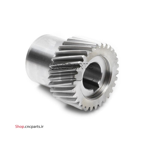 دنده مقابل مورب 20 دنده pinion rack M2 مدل HQM اچ کیو ام (سوراخ شفت 22، قطر دندانه 46، قطر نافی 36، ارتفاع 56)